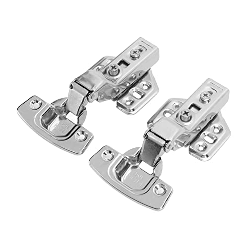 LetCart Scharniere für Schränke, Edelstahl-Schrankscharniere, 2,0 mm dicker, dicker Boden, galvanisiert, hell, Lochtürscharniere für Küche, Bad, große Biegung, 2 Stück von LetCart