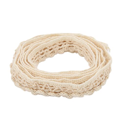 LetCart Spitzenband, Baumwollfaden, 20 Meter, Beige, für Bastelarbeiten, Kleidung, Geschenk, Dekoration von LetCart