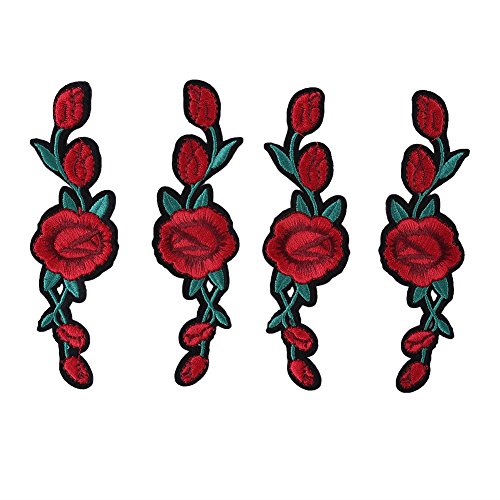 Letcart Rose Blumenflecken, überlegene Gestickte Patches Zum Dekorieren und Reparieren von Textilgegenständen, Exquisites und Empfindliches Design von LetCart