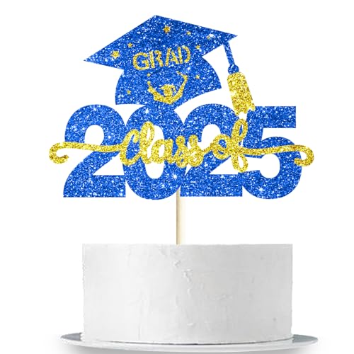 Tortenaufsatz "Class of 5,135.5 cm, glitzernd, 2025, Abschlussfeier, Party-Kuchendekoration, Aufschrift "Congrats Grad/We are So Proud of You" / Happy Graduation 2025 Graduate Party Cake Supplies von LetDec