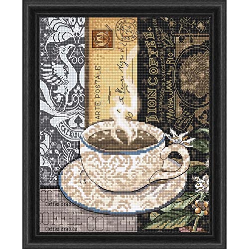 Letistitch Kreuzstich Set Löwenkaffee C Zählmuster, 22x18cm von Letistitch