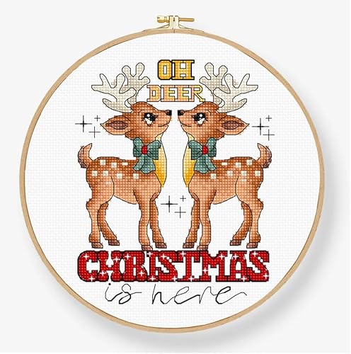 Letistitch L9912 Oh Deer Christmas is Here – Reifen im Lieferumfang enthalten von Letistitch