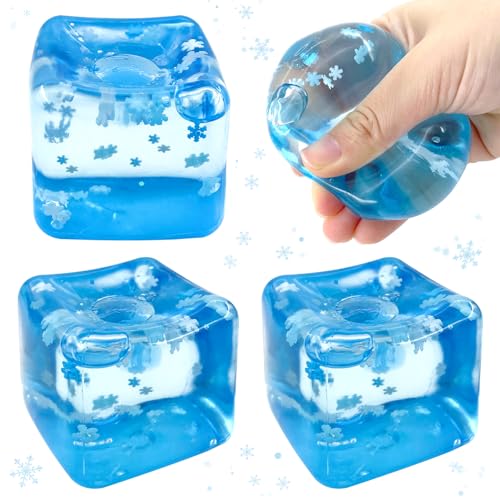 Lets Joy 3 Stück Stressball für Kinder Erwachsene, Eiswürfel Stressbälle, Stress Relief Spielzeug, Stress Relief Spielzeug, Eiswürfel Anti Stress Bälle, Spielzeug zum Stressabbau Party Mitgebsel von Lets Joy