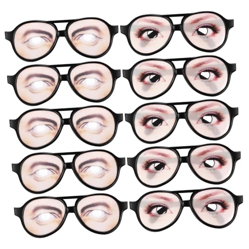 Levemolo 10st Lustige Brille Lustige Kostümbrille Blöde Brille Foto-prop-brille Scherzbrille Brillentrick-requisite Spaßbrille Für Party Streichbrille Gastgeschenke Halloween-brille Plastik von Levemolo