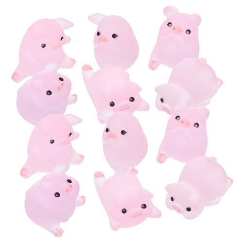 Levemolo 18 STK Schweinchen Ornament tierische Kuchenfiguren Gartenschwein Schweineauto-Armaturenbrettverzierungen nähgarn pink Wandkunst Dekoration Schmuckverzierung DIY Bastelschmuck Harz von Levemolo