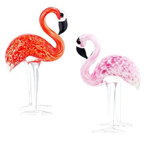 Levemolo 2St Kristall hochzeitsdeko Dekoration Schlafzimmer Tierfigur Sammlung mevlid hatırası aussendeko Kuchen Topper Paar schmuck Tierwelt Flamingo-Dekoration Flamingo-Schmuck Glas von Levemolo