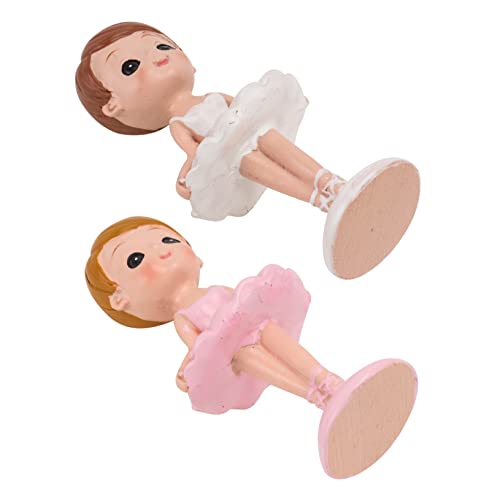 Levemolo 2st Ballerina-mädchen Kinderzimmer Dekoration Mädchen Miniatur Hochzeitsdekoration Tanzende Mädchenfiguren Spielzeug Für Kleine Mädchen Spielzeug Für Ballettmädchen Harz Weiß von Levemolo