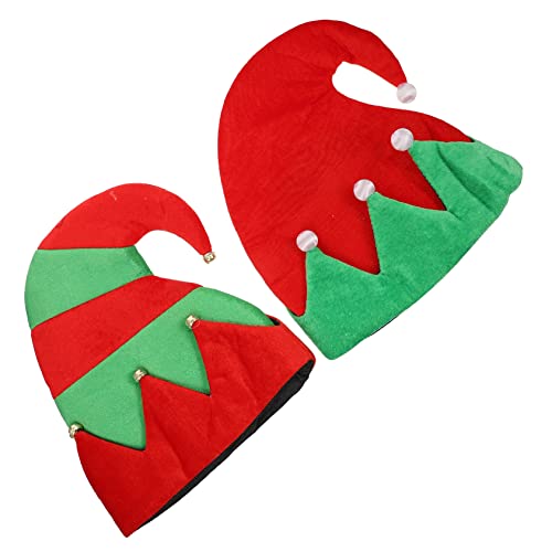 Levemolo 2st Weihnachtselfenmütze Feiertags-partyhüte Damen Hüte Weihnachtskostüm Elfenhüte Neuheit Elfenmütze Kostümzubehör Für Weihnachtsfeiern Weihnachtsmützen Verkleiden Elfen Hut Stoff von Levemolo