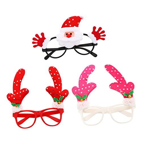 Levemolo 3 Stück Weihnachtsbrille Strumpffüller Sonnenbrille Für Den Weihnachtsmann Sonnenbrille Silvester Partybrille Geburtstags Fotobrille Requisite Rote Sonnenbrille von Levemolo