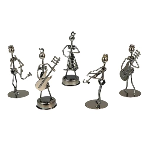 Levemolo 5St Künstlerornamente aus Eisen Musikband Figur für Büro Desktop- Schreibtisch- Tischband- bürodeko büro Dekoration Desktop-Band- Desktop-Band-Ornament von Levemolo