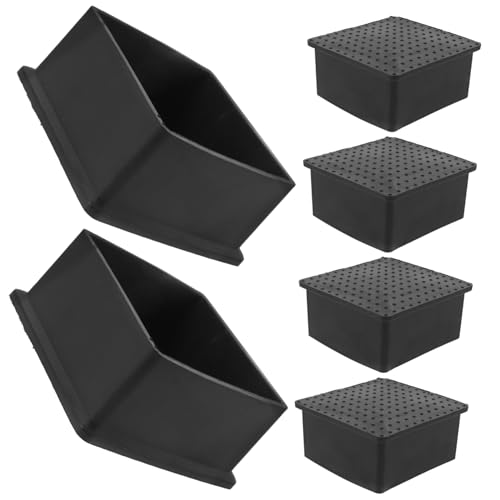 Levemolo 6st Beinschützer Für Stühle Wasch- Und Trocknerpads Waschstabilisator-Pads Möbel Rad Beinschützer Für Sofas Kleine Stuhlbeinkappen Schutzabdeckung Für Möbel Möbelbein Black PVC von Levemolo