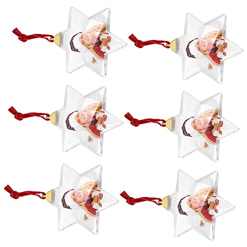 Levemolo 6st Fotokugel-anhänger Foto-anhänger Klare Foto-ornamentkugeln Foto Weihnachtsschmuck DIY Hängende Anhänger Noel Foto Befüllbar Künstlich Rahmen Fotoornament Plastik Weiß von Levemolo