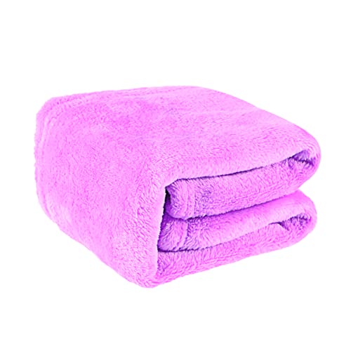 Levemolo Decke Fleecestoff geschwollen Fleeceüberwurf Pfote Auto Hund heim weich warm Fell warmhalte Blanket Haustierhandtuch schlafsofa matratzenauflage Flanell Haustierbettwäsche Lavender von Levemolo