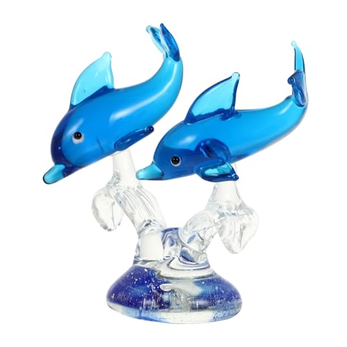 Levemolo Delphin-Ornament Mini- Delphin-Tischdekoration -Kuchendekorationen Tür shöne bescherung geldgeschenke Weihnachten Delphin aus Kristallglas -Ornament aus Glas Blue von Levemolo