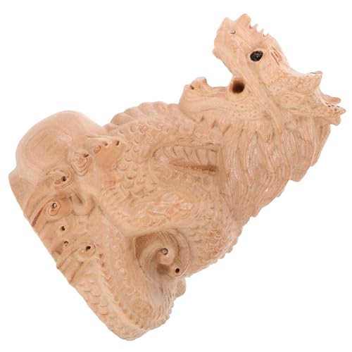 Levemolo Schnitzereien Aus Holz Glückverheißende Drachenfigur Bürodekoration Kunsthandwerk Aus Drachenholz Chinesischer Drache Holzdrache Reichtum Wohlstand Ornament Drachenschmuck Hölzern von Levemolo