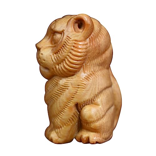 Levemolo Sternzeichen Tiger Ornament Vintage Wohnkultur süßes Tier zarte Tigerverzierung Retro- bürodeko büro Dekoration oq einzigartige Tigerfigur Holz Tee Haustier Tiger Thuja von Levemolo