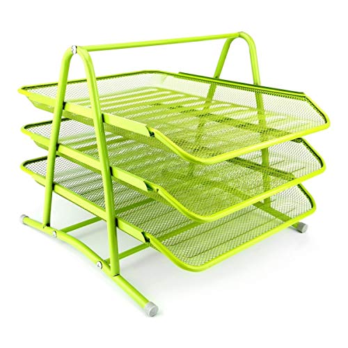 Leviatan Ablage Schubladen für Dokumente 3 Schubfächer Briefablage Organizer Mesh Limonenfarben von Leviatan