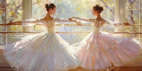 Diamond Painting Ballett, 5D Diamant Painting Bilder Tänzer Diamond Painting Erwachsene Kinder Strass Stickerei Paintings Kits für Schlafzimmer Deko Wohnzimmer, Geschenke für Frauen,35x70cm-18 von Lezewege