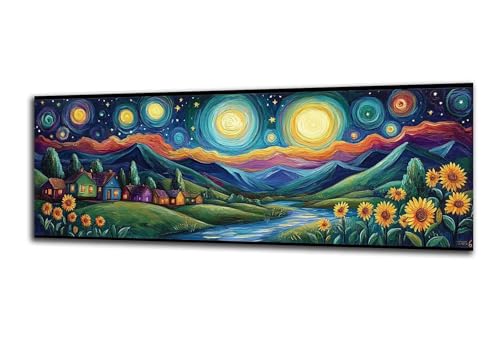 Diamond Painting Erwachsene Abstrakt Diamond Painting Landschaft 5D DIY Full Drill Crystal Stickerei Malen Nach Zahlen Kinder Anfänger Mosaik Bastelset mit Zubehör, Home Décor Geschenk 60x180 cm-z23 von Lezewege