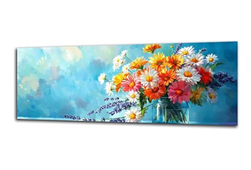 Diamond Painting Erwachsene Gänseblümchen Diamond Painting Blume 5D DIY Full Drill Crystal Stickerei Malen Nach Zahlen Kinder Anfänger Mosaik Bastelset mit Zubehör, Home Décor Geschenk 60x180 cm-z34 von Lezewege