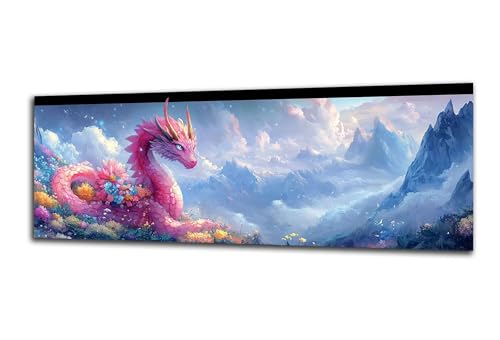 Diamond Painting Erwachsene Karikatur Diamond Painting Drachen 5D DIY Full Drill Crystal Stickerei Malen Nach Zahlen Kinder Anfänger Mosaik Bastelset mit Zubehör, Home Décor Geschenk 60x180 cm-z83 von Lezewege