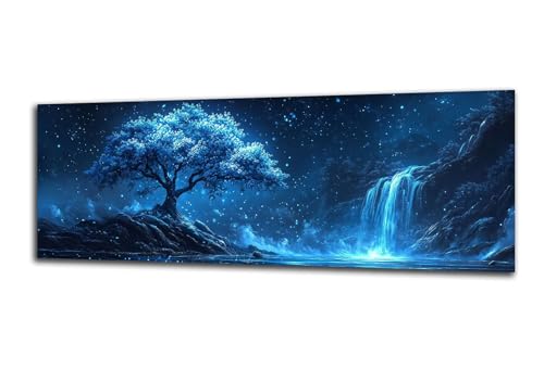 Diamond Painting Erwachsene Landschaft Diamond Painting Baum 5D DIY Full Drill Crystal Stickerei Malen Nach Zahlen Kinder Anfänger Mosaik Bastelset mit Zubehör, Home Wand Décor Geschenk 40x120 cm-z381 von Lezewege