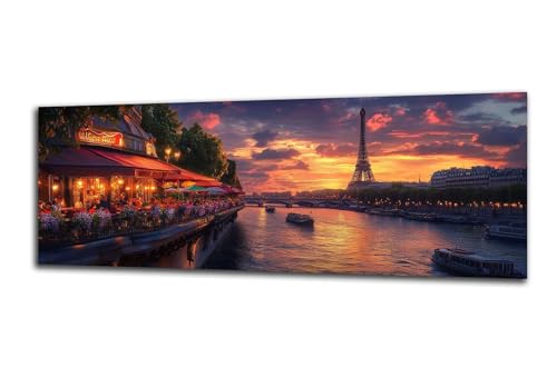 Diamond Painting Erwachsene Paris Diamond Painting Landschaft 5D DIY Full Drill Crystal Stickerei Malen Nach Zahlen Kinder Anfänger Mosaik Bastelset mit Zubehör, Home Wand Décor Geschenk 40x120 cm-z5 von Lezewege