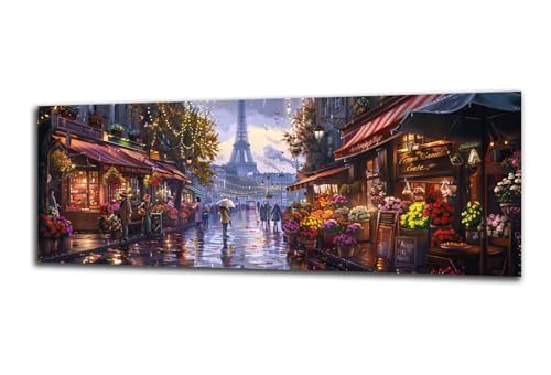 Diamond Painting Erwachsene Paris Diamond Painting Landschaft 5D DIY Full Drill Crystal Stickerei Malen Nach Zahlen Kinder Anfänger Mosaik Bastelset mit Zubehör, Home Wand Décor Geschenk 60x180 cm-z3 von Lezewege