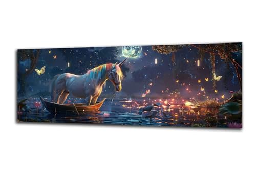 Diamond Painting Erwachsene Tier Diamond Painting Einhorn 5D DIY Full Drill Crystal Stickerei Malen Nach Zahlen Kinder Anfänger Mosaik Bastelset mit Zubehör, Home Wand Décor Geschenk 70x210 cm-z105 von Lezewege