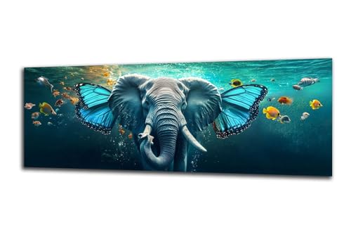 Diamond Painting Erwachsene Tier Diamond Painting Elefant 5D DIY Full Drill Crystal Stickerei Malen Nach Zahlen Kinder Anfänger Mosaik Bastelset mit Zubehör, Home Wand Décor Geschenk 60x180 cm-z97 von Lezewege