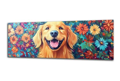 Diamond Painting Erwachsene Tier Diamond Painting Hund 5D DIY Full Drill Crystal Stickerei Malen Nach Zahlen Kinder Anfänger Mosaik Bastelset mit Zubehör, Home Wand Décor Geschenk 50x150 cm-z117 von Lezewege