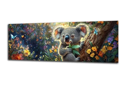 Diamond Painting Erwachsene Tier Diamond Painting Koala 5D DIY Full Drill Crystal Stickerei Malen Nach Zahlen Kinder Anfänger Mosaik Bastelset mit Zubehör, Home Wand Décor Geschenk 70x210 cm-z165 von Lezewege