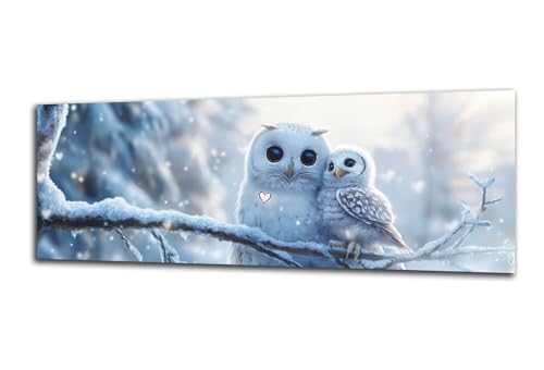 Diamond Painting Erwachsene Winter Diamond Painting Eule 5D DIY Full Drill Crystal Stickerei Malen Nach Zahlen Kinder Anfänger Mosaik Bastelset mit Zubehör, Home Wand Décor Geschenk 60x180 cm-z73 von Lezewege