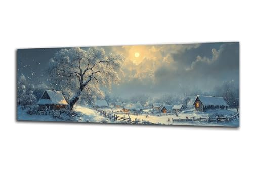 Diamond Painting Erwachsene Winter Diamond Painting Landschaft 5D DIY Full Drill Crystal Stickerei Malen Nach Zahlen Kinder Anfänger Mosaik Bastelset mit Zubehör, Home Décor Geschenk 70x210 cm-z57 von Lezewege