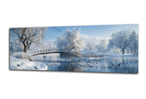 Diamond Painting Erwachsene Winter Diamond Painting Landschaft 5D DIY Full Drill Crystal Stickerei Malen Nach Zahlen Kinder Anfänger Mosaik Bastelset mit Zubehör, Home Décor Geschenk 70x210 cm-z58 von Lezewege