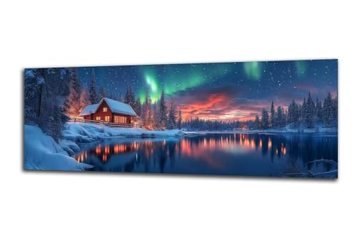 Diamond Painting Erwachsene Winter Diamond Painting Polarlicht 5D DIY Full Drill Crystal Stickerei Malen Nach Zahlen Kinder Anfänger Mosaik Bastelset mit Zubehör, Home Décor Geschenk 70x210 cm-z63 von Lezewege