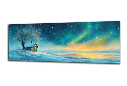 Diamond Painting Erwachsene Winter Diamond Painting Polarlicht 5D DIY Full Drill Crystal Stickerei Malen Nach Zahlen Kinder Anfänger Mosaik Bastelset mit Zubehör, Home Décor Geschenk 70x210 cm-z64 von Lezewege