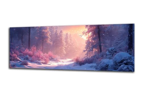 Diamond Painting Erwachsene Winter Diamond Painting Sonnenuntergang 5D DIY Full Drill Crystal Stickerei Malen Nach Zahlen Kinder Anfänger Mosaik Bastelset mit Zubehör, Home Geschenk 70x210 cm-z77 von Lezewege