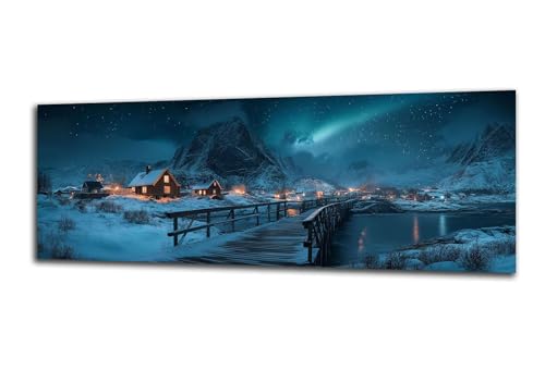 Diamond Painting Erwachsene Winter Diamond Painting Stadt 5D DIY Full Drill Crystal Stickerei Malen Nach Zahlen Kinder Anfänger Mosaik Bastelset mit Zubehör, Home Wand Décor Geschenk 50x150 cm-z44 von Lezewege