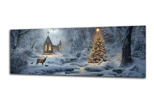 Diamond Painting Erwachsene Winter Diamond Painting Weihnachten 5D DIY Full Drill Crystal Stickerei Malen Nach Zahlen Kinder Anfänger Mosaik Bastelset mit Zubehör, Home Décor Geschenk 60x180 cm-z79 von Lezewege