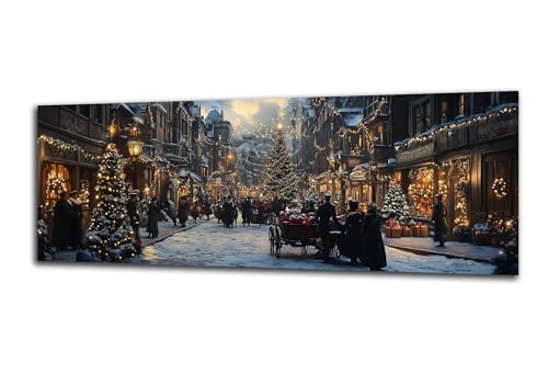 Diamond Painting Erwachsene Winter Diamond Painting Weihnachten 5D DIY Full Drill Crystal Stickerei Malen Nach Zahlen Kinder Anfänger Mosaik Bastelset mit Zubehör, Home Décor Geschenk 60x180 cm-z80 von Lezewege