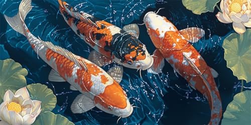 Diamond Painting Koi, 5D Diamant Painting Bilder Tier Full Drill Diamond Painting Erwachsene Kinder Strass Stickerei Paintings Kits für Schlafzimmer Deko Wohnzimmer, Geschenke für Frauen,35x70cm-212 von Lezewege