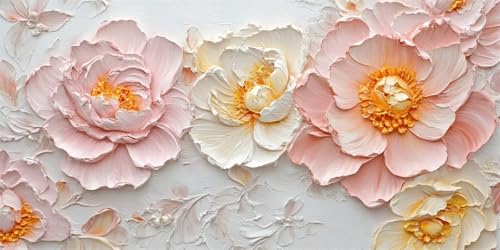 Diamond Painting Rosa, 5D Diamant Painting Bilder Blume Full Drill Diamond Painting Erwachsene Kinder Strass Stickerei Paintings Kits für Schlafzimmer Deko Wohnzimmer, Geschenke für Frauen,50x100cm-70 von Lezewege