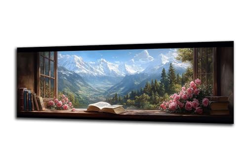 Landschaft Diamond Painting Fensterbank Diamond Painting Erwachsene Kleinformat 30x90 cm,DIY 5D Diamant Malerei Kinder Crystal Strass Leinwand Kreuzstich Stickerei Kit Zuhause Geschenke-z272 von Lezewege