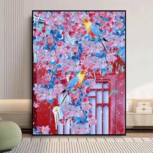 Landschaft Malen Nach Zahlen Erwachsene Bastelset, Paint by Numbers Blume Malen Nach Zahlen Anfänger, DIY Ölgemälde Leinwand Set mit 3 Set Pinsels und Farbe, Zimmer Deko 25x50 cm, Geschenk für Frauen von Lezewege