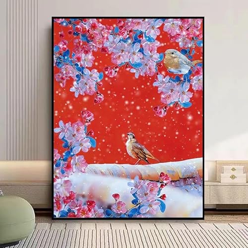 Landschaft Malen Nach Zahlen Erwachsene Bastelset, Paint by Numbers Blume Malen Nach Zahlen Anfänger, DIY Ölgemälde Leinwand Set mit 3 Set Pinsels und Farbe, Zimmer Deko 80x110cm, Geschenk für Frauen von Lezewege