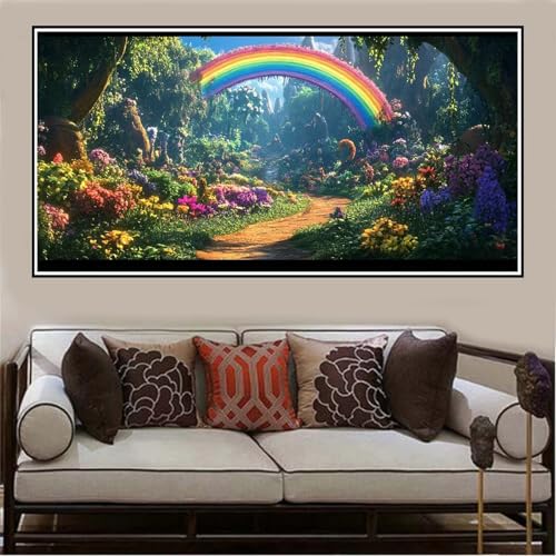 Malen Nach Zahlen Erwachsene Garten, Regenbogen Malen Nach Zahlen ab 7 8 9 10 Jahre Mädchen Bastelset, Malen Nach Zahlen Kinderr Anfänger, DIY Set Erwachsene, Geschenke für Frauen, 160x80cm-12 von Lezewege