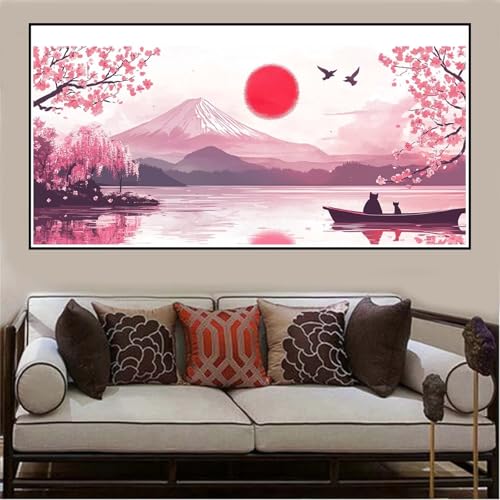 Malen Nach Zahlen Erwachsene Japan, Landschaft Malen Nach Zahlen ab 7 8 9 10 Jahre Mädchen Bastelset, Malen Nach Zahlen Kinderr Anfänger, DIY Set Erwachsene, Geschenke für Frauen, 140x70cm-1238 von Lezewege