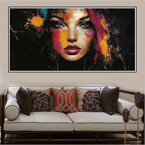 Malen Nach Zahlen Groß XXL 100x50cm Abstrakt Malen Nach Zahlen Erwachsene Frau, Malen Nach Zahlen Erwachsene Leinwand AnfäNger, Acrylfarbe Ölgemälde Set, Bastelset Frauen für Home Decor, Rahmenlos -70 von Lezewege