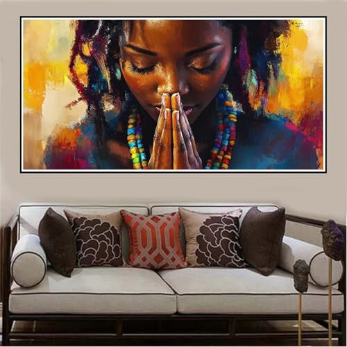 Malen Nach Zahlen Groß XXL 100x50cm Afrika Malen Nach Zahlen Erwachsene Mädchen, Malen Nach Zahlen Erwachsene Leinwand AnfäNger, Acrylfarbe Ölgemälde Set, Bastelset Frauen für Home Decor -136 von Lezewege